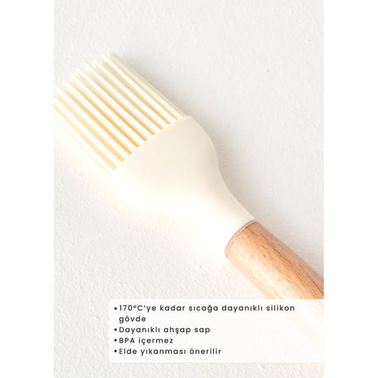 Bella Maison Olivia Silikon Fırça Krem (27x4x2 Cm) Krem