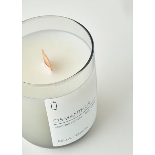 Bella Maison Osmanthus Ahşap Fitilli Soy Wax Mum Antrasit