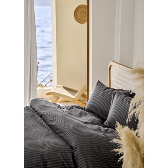 Bella Maison Premium Tencel King Size Saten Nevresim Seti Antrasit (240x220 Cm) Antrasit