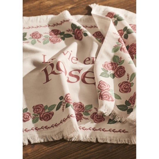 Bella Maison Rose Pamuklu Baskılı Kurulama Bezi 2li Krem (40x50 Cm) Krem