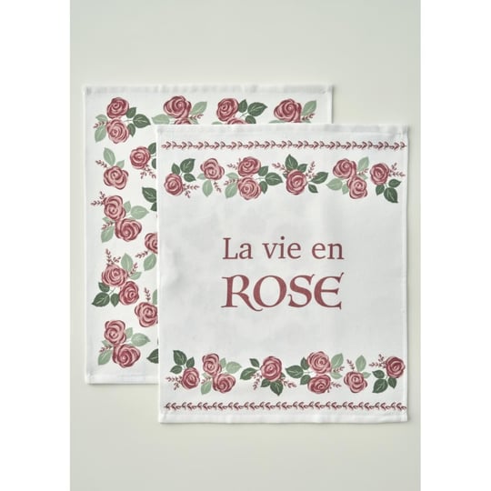 Bella Maison Rose Pamuklu Baskılı Kurulama Bezi 2li Krem (40x50 Cm) Krem