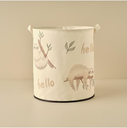 BELLA MAISON Sloth Hayvan Baskılı%70 Pamuk%30 Polyester Oyuncak Sepeti, Çok Renkli, 36x40 cm