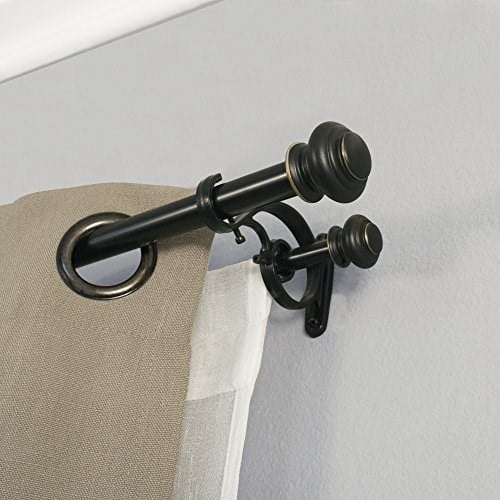 Beme 36-72 inç Urn Çift Çubuk Seti Antik Siyah - Seçenekler: 36-72-Inch, 72-144-Inch, Düz, Çubuk