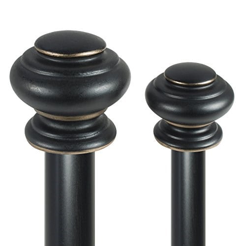 Beme 36-72 inç Urn Çift Çubuk Seti Antik Siyah - Seçenekler: 36-72-Inch, 72-144-Inch, Düz, Çubuk