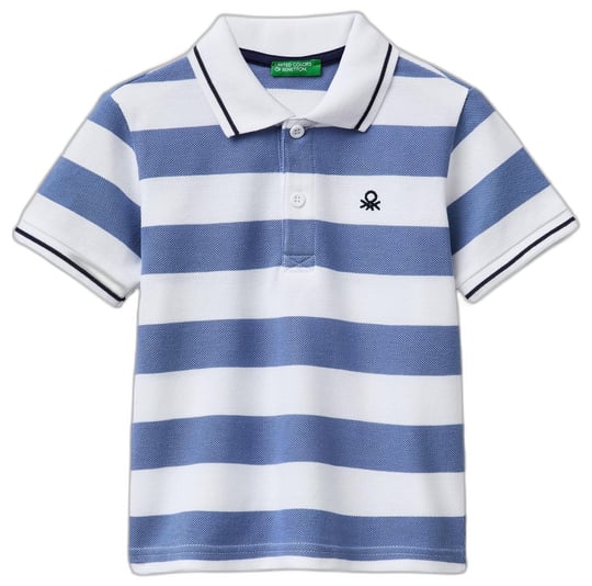 Benetton Erkek Çocuk Açık Mix Çizgili Logo Nakışlı Polo Yaka Küçük Çocuk T-Shirt