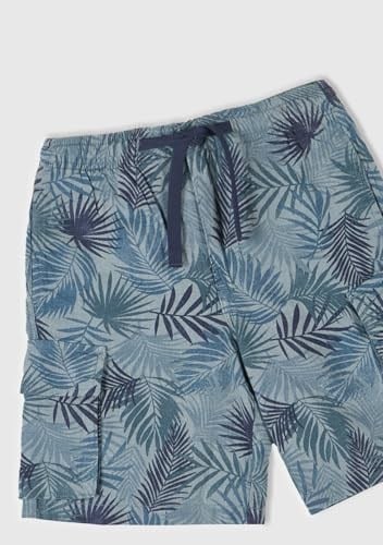 Benetton Erkek Çocuk Desenli Tamamı Desenli Büzgü İpli Kapak Cep Detaylı Bermuda Şort, Desenli