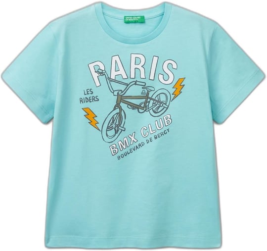 Benetton Erkek Çocuk Ekru Grafik Baskılı T-Shirt