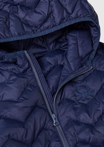 Benetton Erkek Çocuk Lacivert Logo İşlemeli Mevsimlik İnce Pufa Mont