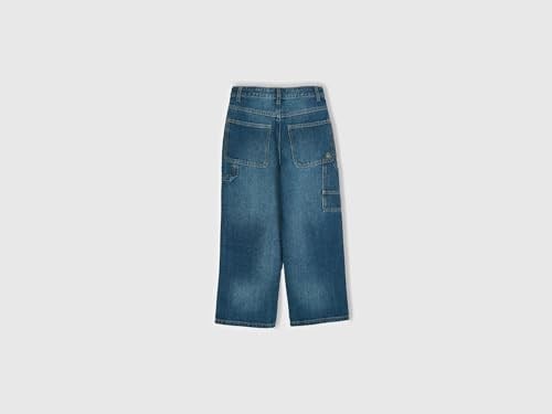 Benetton Erkek Çocuk Lacivert Tek Kargo Cepli Denim Pantolon