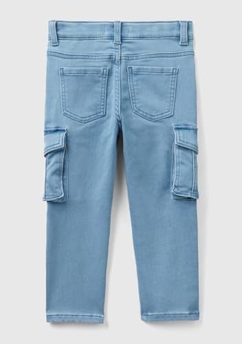 Benetton Erkek Çocuk Mavi Yama Cepli Slim Fit Denim Pantolon