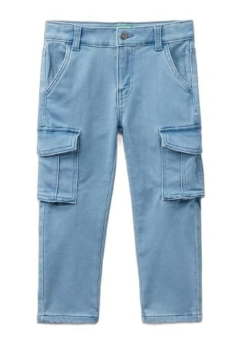 Benetton Erkek Çocuk Mavi Yama Cepli Slim Fit Denim Pantolon