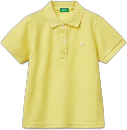 Benetton Erkek Çocuk Sarı Logolu Pike Polo T-Shirt