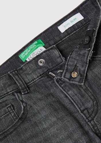 Benetton Erkek Çocuk Siyah 5 Cepli Slim Fit Denim Pantolon