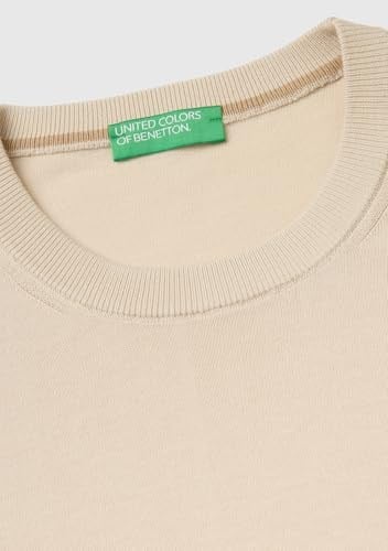 Benetton Erkek Taş%100 Pamuk Ribanalı Kontrast Detaylı Triko T-Shirt