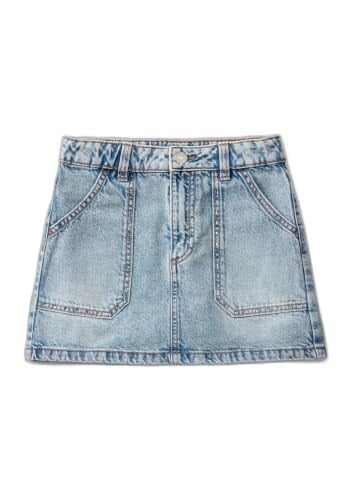 Benetton Kız Çocuk Açık Denim Arka Cebi Logo İşlemeli Cep Detaylı Denim Etek