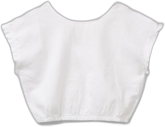 Benetton Kız Çocuk Beyaz Keten Karışımlı Bluz