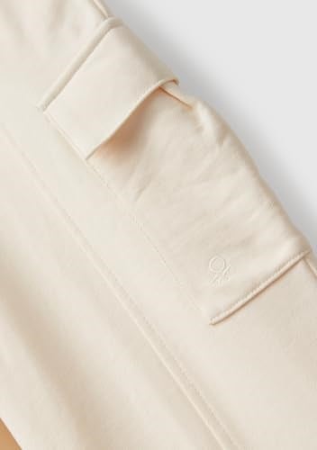 Benetton Kız Çocuk Ekru Yanları Cep Detaylı Beli Lastikli Bol Paça Eşofman Altı - Seçenekler: 6-7 Yıl, 8-9 Yıl, 11-12 Yıl, 13-14 Yıl