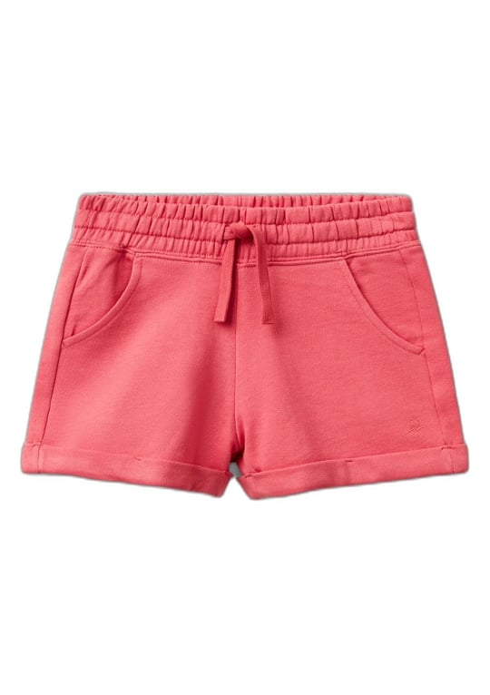 Benetton Kız Çocuk Fuşya Logolu Sweat Şort
