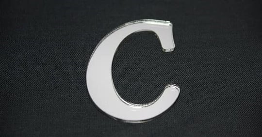 Benim Marifetlerim - C Harfi Gümüş Aynalı Pleksi 4 cm