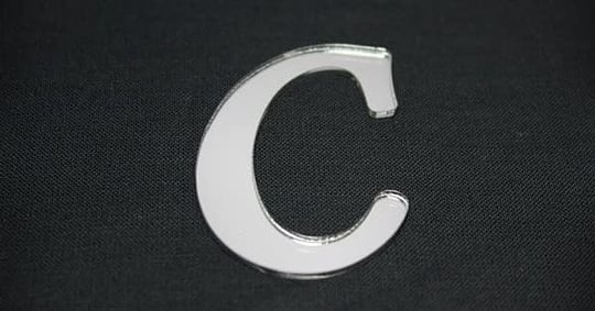 Benim Marifetlerim - C Harfi Gümüş Aynalı Pleksi 4 cm