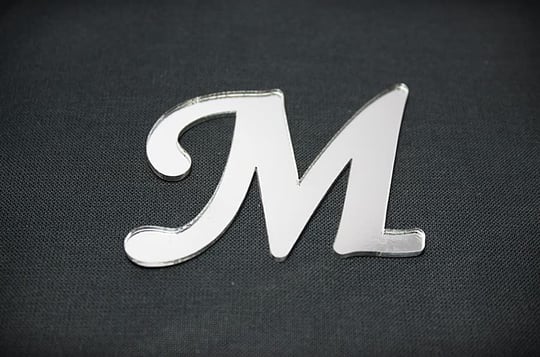 Benim Marifetlerim - M Harfi Gümüş Pleksi 4 cm