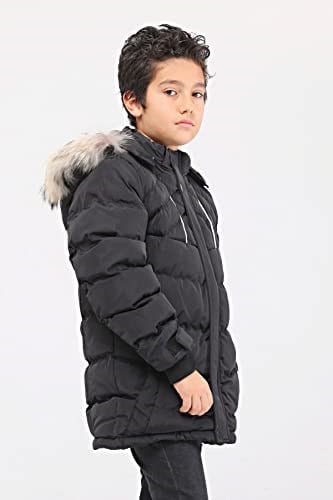 Benittokids Natural Kürklü Erkek Çocuk Kaban 51237 Siyah 16 YAŞ