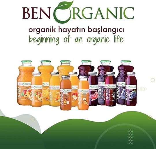 BenOrganic Üzüm Suyu 946 ml Cam Şişe
