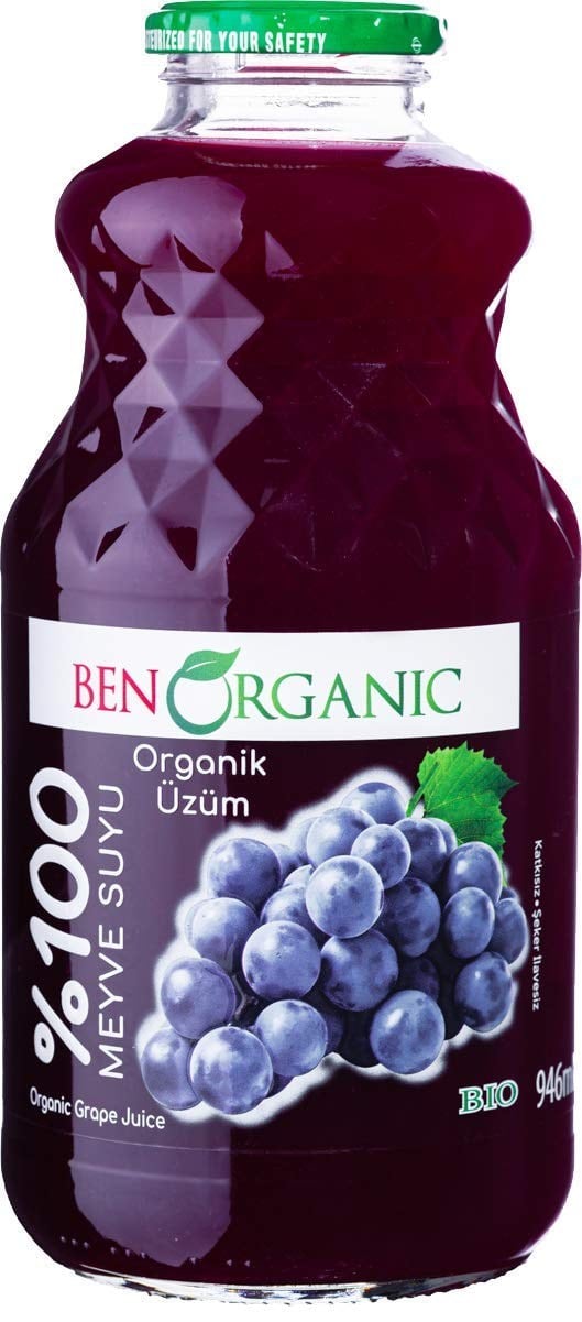 BenOrganic Üzüm Suyu 946 ml Cam Şişe