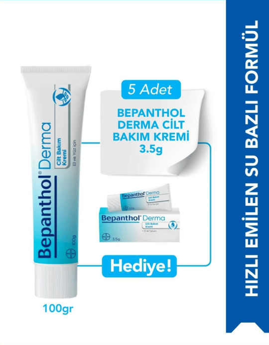 Bepanthol Derma Cilt Bakım Kremi 100gr & 5 Adet Cilt Bakım Kremi 3.5gr