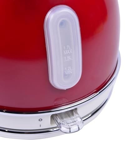 Berghoff GEM RETRO 1.7 Litre Kırmızı Yuvarlak Su Isıtıcısı (Kırmızı)