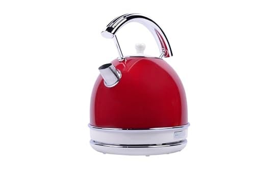 Berghoff GEM RETRO 1.7 Litre Kırmızı Yuvarlak Su Isıtıcısı (Kırmızı)