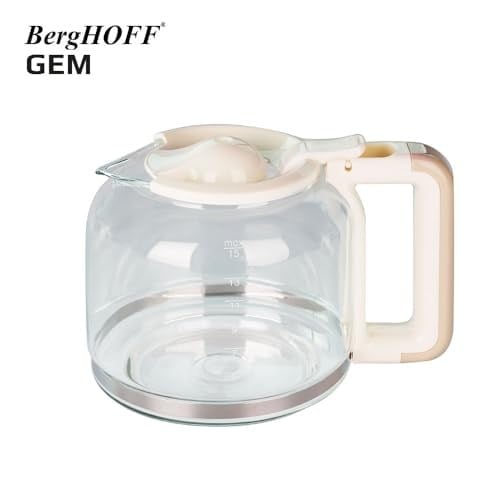 BergHOFF Gem Retro Filtre Kahve Makinesi – 900 W, 1, 5 L Cam Demlik | Vanilya Krem