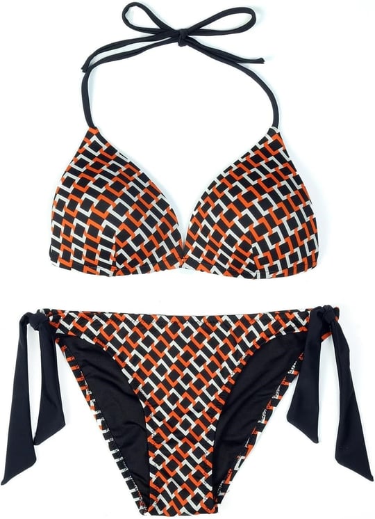 Beria Kadın Üçgen Yarım Dolgulu Kare Desenli Bikini Takımı