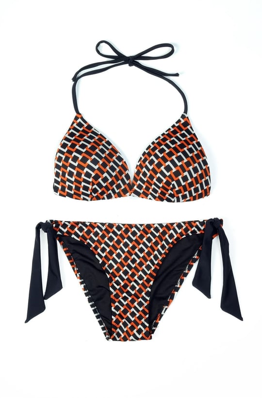 Beria Kadın Üçgen Yarım Dolgulu Kare Desenli Bikini Takımı