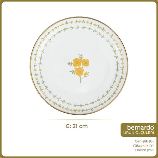 Bernardo Almera Emaye Servis Tabağı 21 Cm