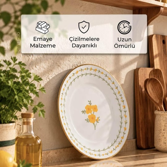Bernardo Almera Emaye Servis Tabağı 32 Cm