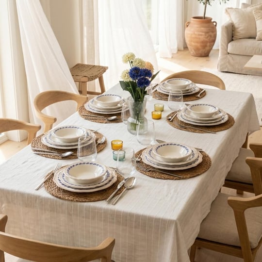 Bernardo Blue Flower Porselen 24 Parça 6 Kişilik Yemek Takımı