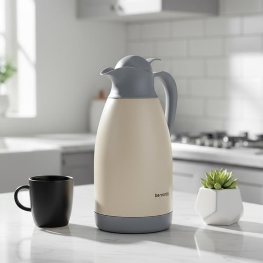 Bernardo Grandio Çelik Termos Krem 2 Litre