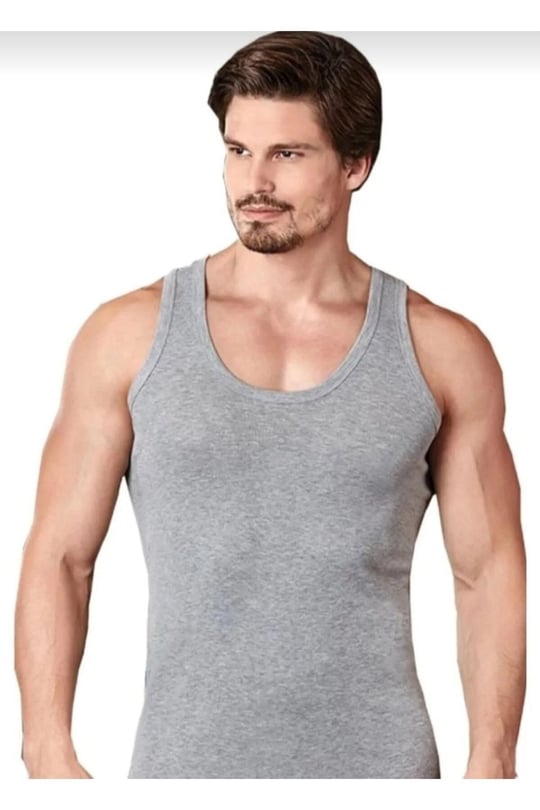 Berrak Erkek Atlet, Gri, M Beden,%70 Polyester%30 Pamuk, Regular Kalıp, 4lü Set
