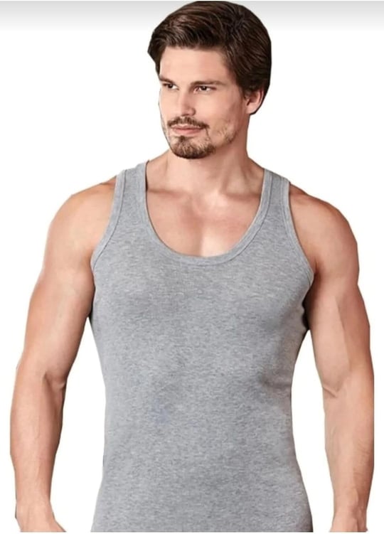 Berrak Erkek Atlet, Gri, M Beden,%70 Polyester%30 Pamuk, Regular Kalıp, 4lü Set