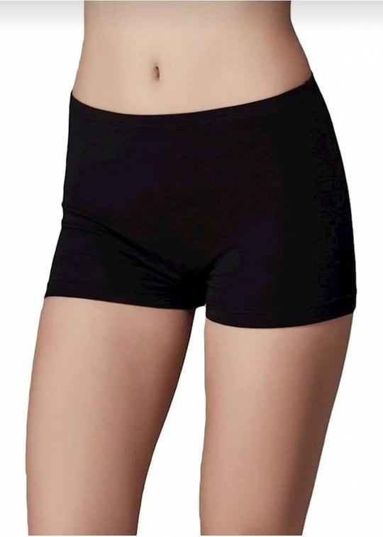 Berrak Kadın Boxer Şort, Siyah, M Beden, 6 Adet Set