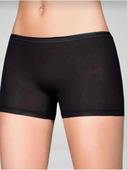 Berrak Kadın Boxer Şort, Siyah, S Beden, 6 Adet Set