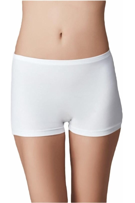 Bestin Kadın Beyaz Bambu Boxer Külot 2li