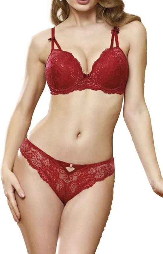 Bestin Kadın Bordo Desteksiz Bralet Sütyen Ve Tanga Külot Takım