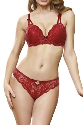 Bestin Kadın Bordo Desteksiz Bralet Sütyen Ve Tanga Külot Takım
