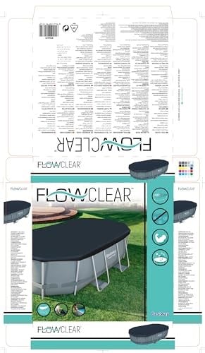 Bestway Flowclear PVC branda, gri, Power Steel havuz için - Seçenekler: 396 x 185 cm (Kare), 424x250x100 cm...