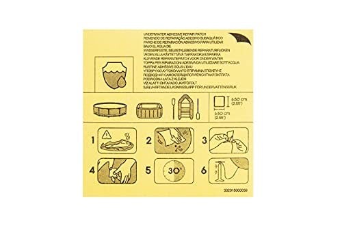 Bestway Su geçirmez, kendinden yapışkanlı onarım yamaları, 6,5 x 6,5 cm, 10 adet