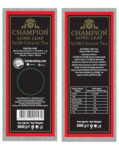 Beta Champion Long Leaf Siyah Çay 500 gr