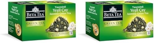 Beta Tea Beta Jasmine Green Bardak Poşet 20 Adet (Yaseminli Yeşil Çay) 2li paket - Seçenekler: Standart 2li paket, Standart