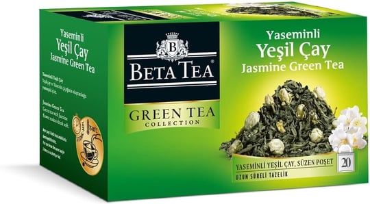 Beta Tea Beta Jasmine Green Bardak Poşet 20 Adet (Yaseminli Yeşil Çay) 2li paket - Seçenekler: Standart 2li paket, Standart
